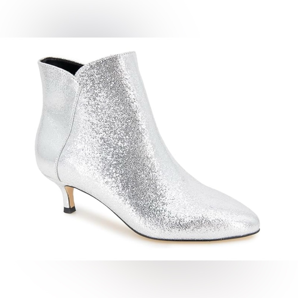 XOXO silver metallic ankle boots. Kitten heel. Holiday party. 7.5-8. New - Picture 2 of 10